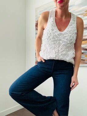 JAMES JEANS Wide Leg Denim Trousers Dark Wash Size 32